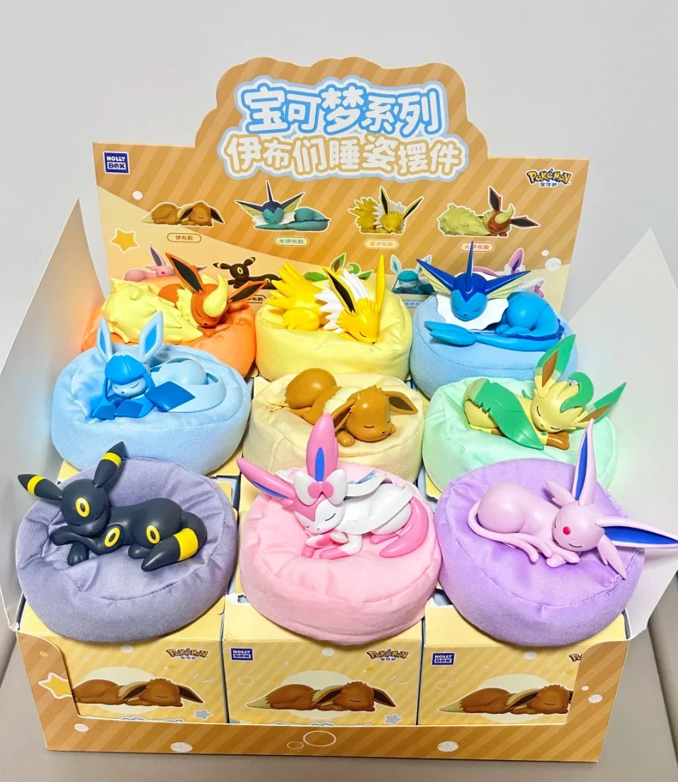 Full Set 9 Toptoy Eevee Sleeping Position Series Blind Box Figure Toy Gift
