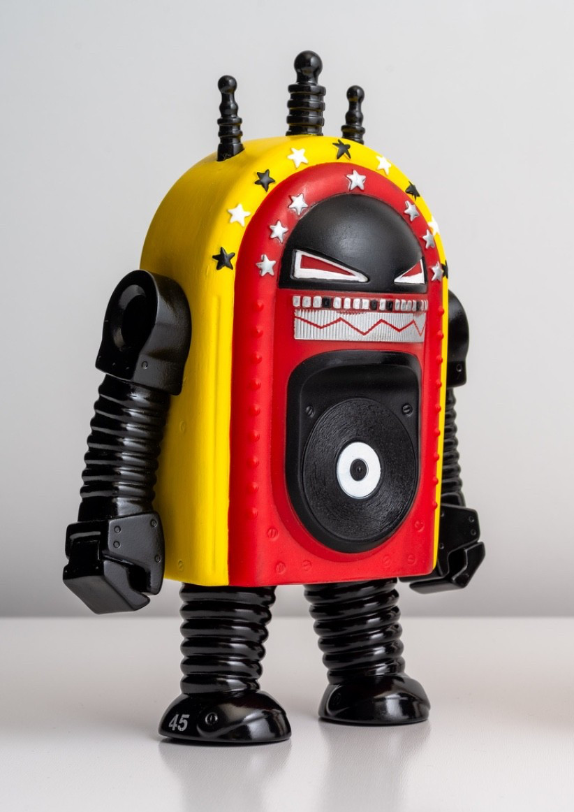 DJ Shadow & Cut Chemist&rsquo;s Juke-Bot Vinyl Art Toy Lot of 2 2008 Bigshot Toyworks