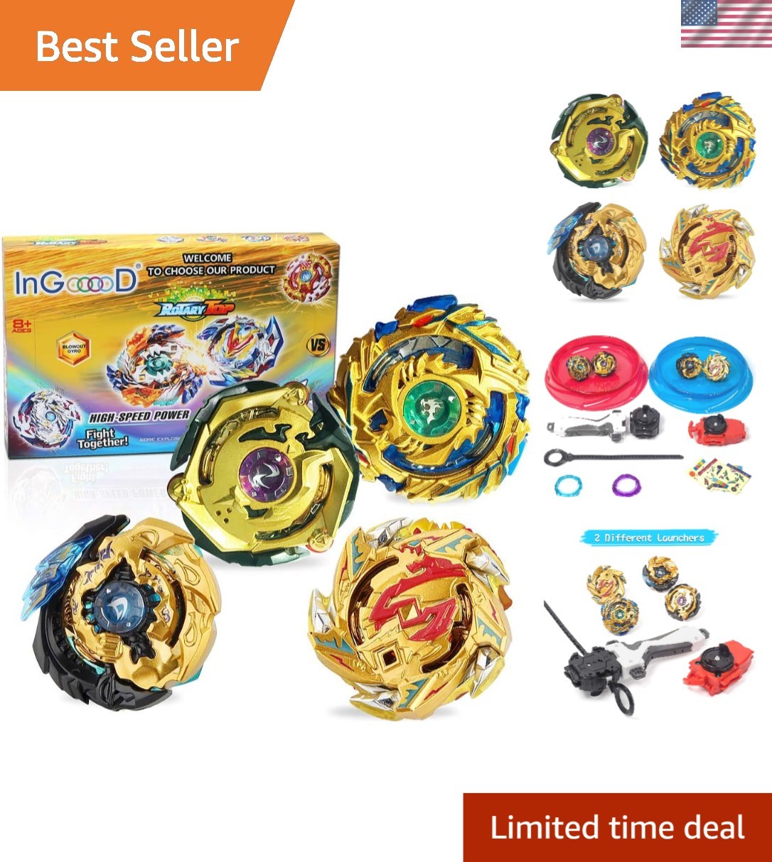High-Performance Battling Tops Set with Launchers & Arena – Perfect Kid&rsquo;s Gift