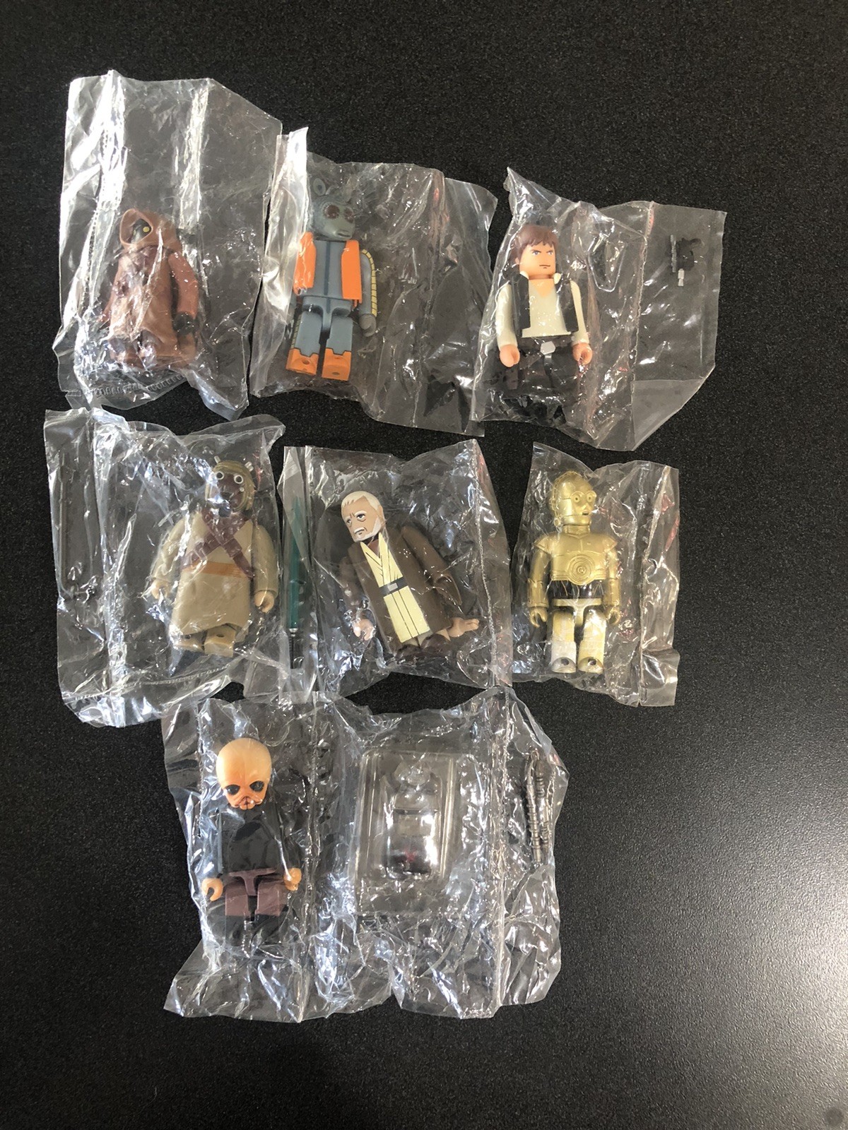 7 loose figures MEDICOM STAR WARS KUBRICK LOT series 1,2 band Han Jawa Ben C3PO