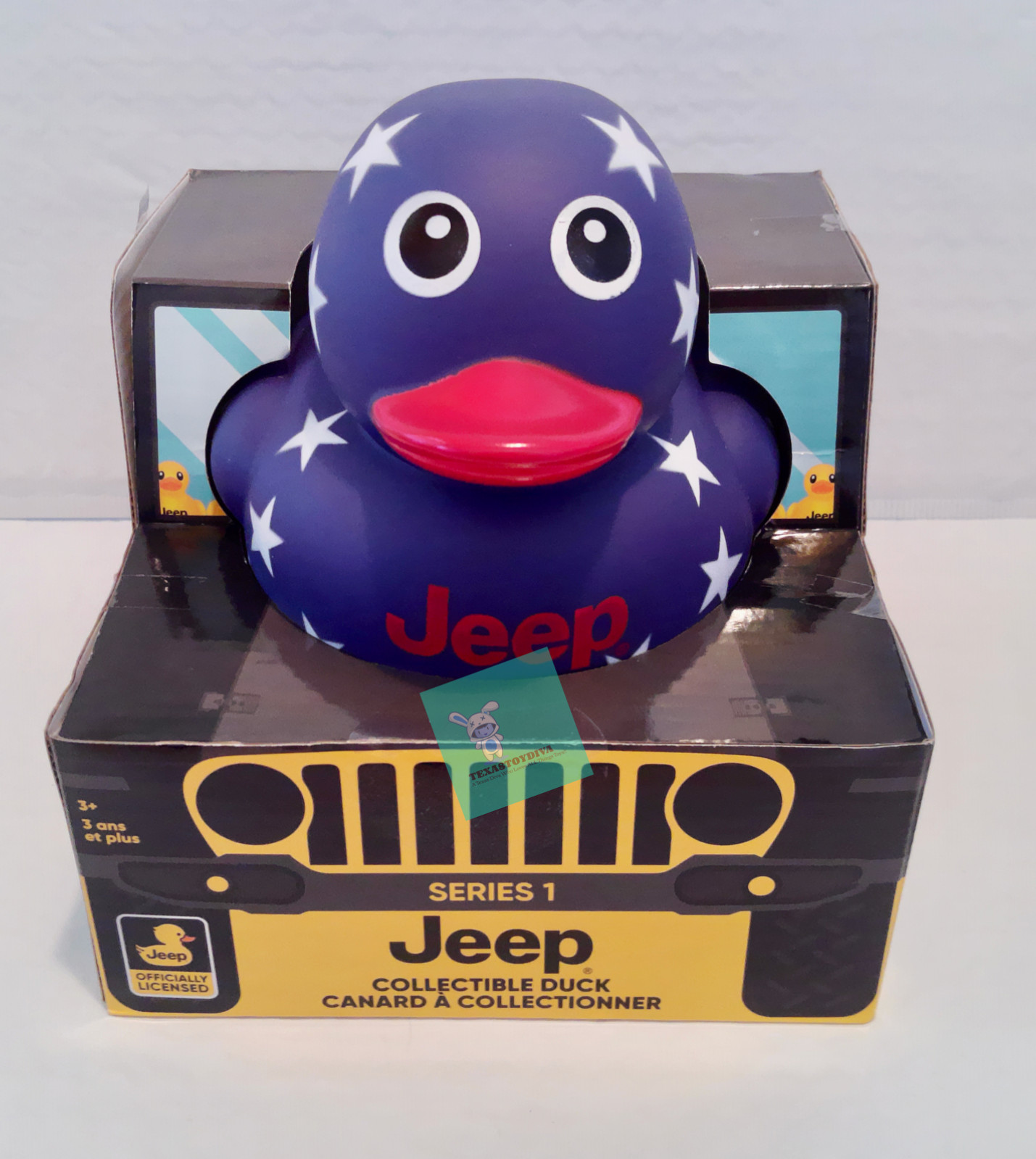 IT&rsquo;S A JEEP THING Branded Logo 5&Prime; Blue With Stars Rubber COLLECTIBLE Duck Ducked