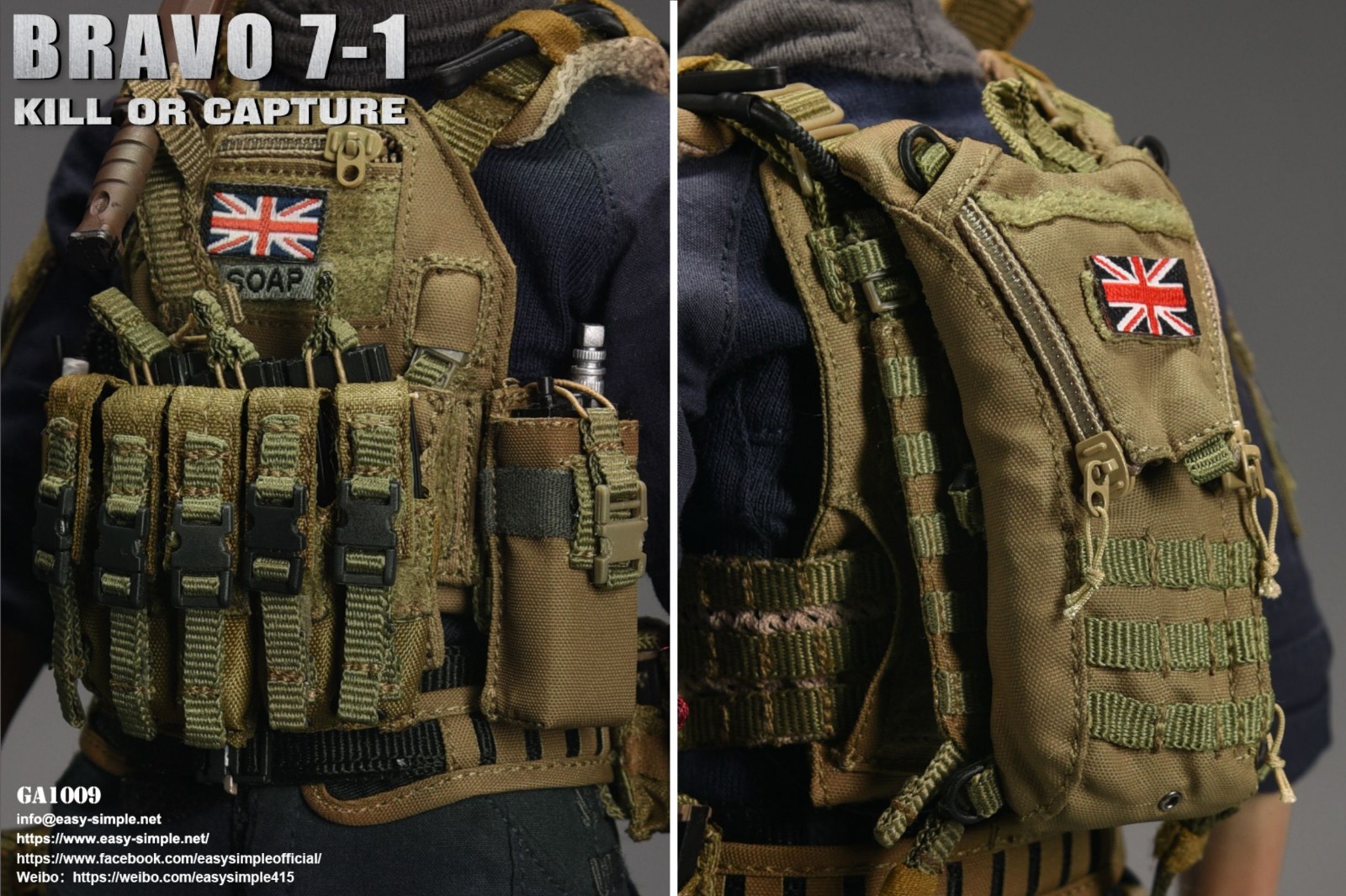 Easy&Simple COD Soldier BRAVO7-1 SAS Soap 1/6 scale Action Figure