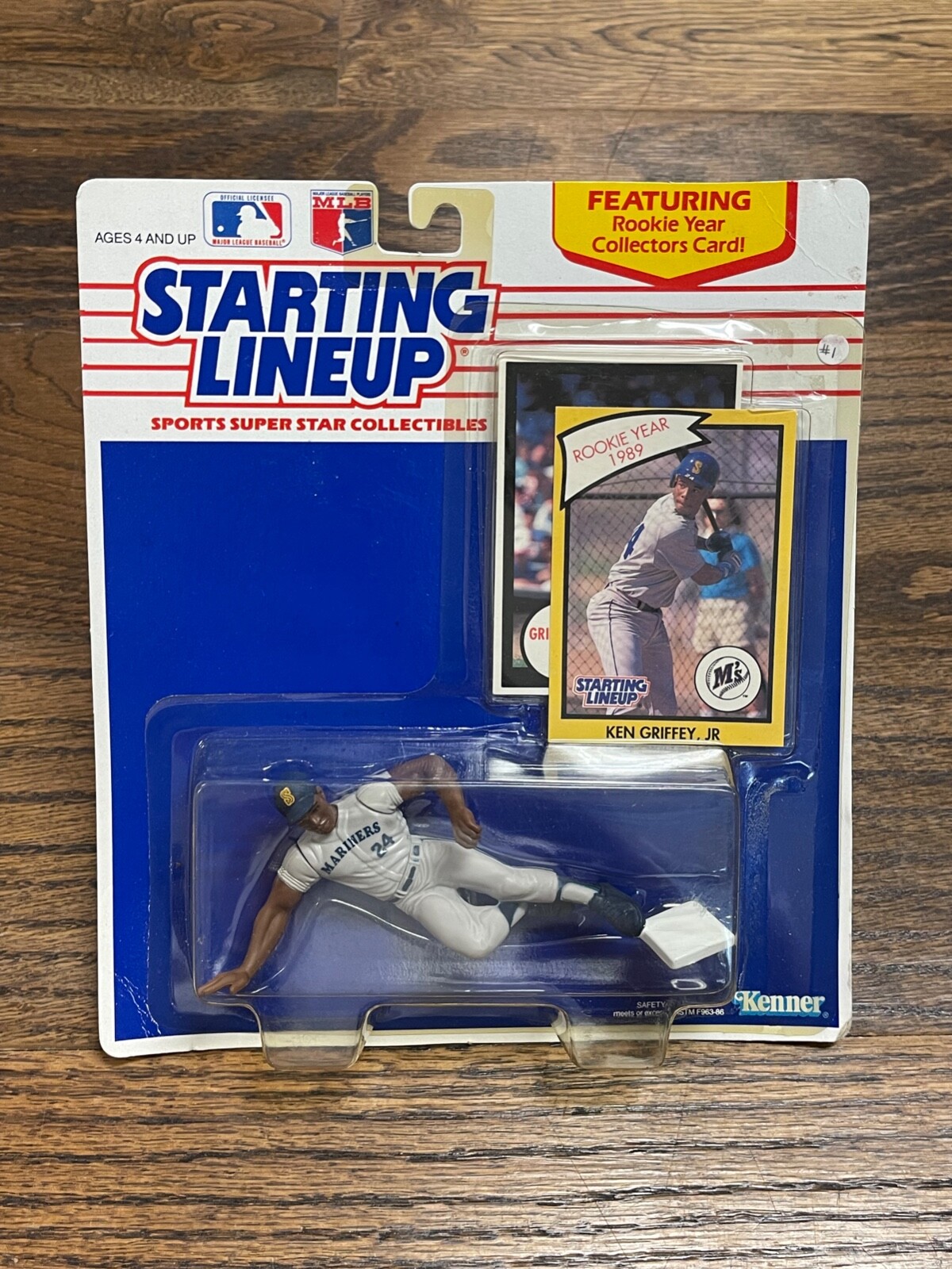 (2) 1990 Ken Griffey Jr Starting Lineup with Card & 1989 Rookie Year Card Sealed