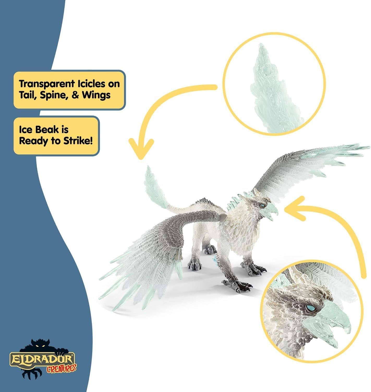 Schleich Eldrador Creatures – 13&Prime; Ice Griffin Toy – Movable Wing Dragon Figure