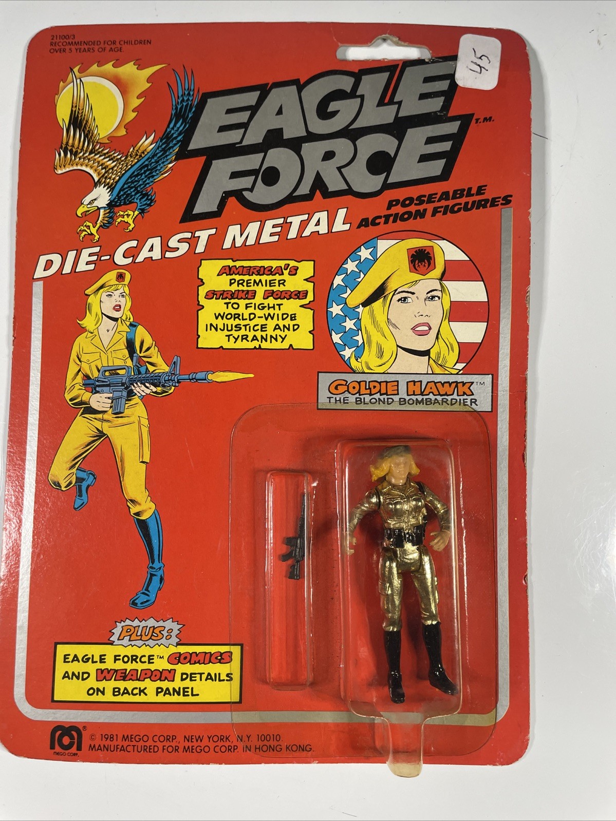 Vintage EAGLE FORCE action Figure MOC Mego 1981 80’s Toys GOLDIE HAWK T2-11