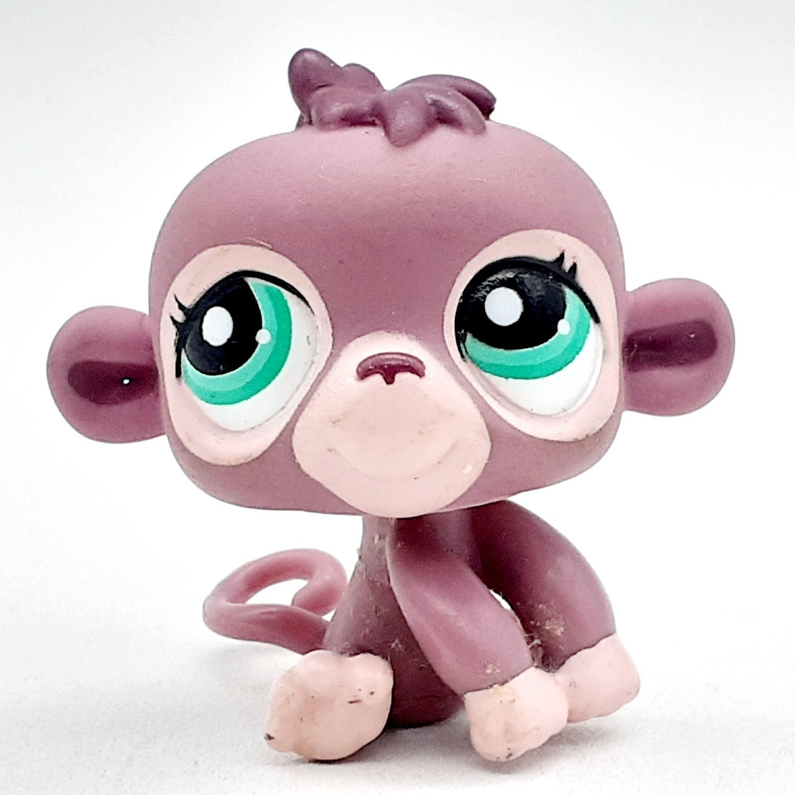 Littlest Pet Shop Purple Monkey Mini Figure Green Eyes Hasbro LPS Collectible