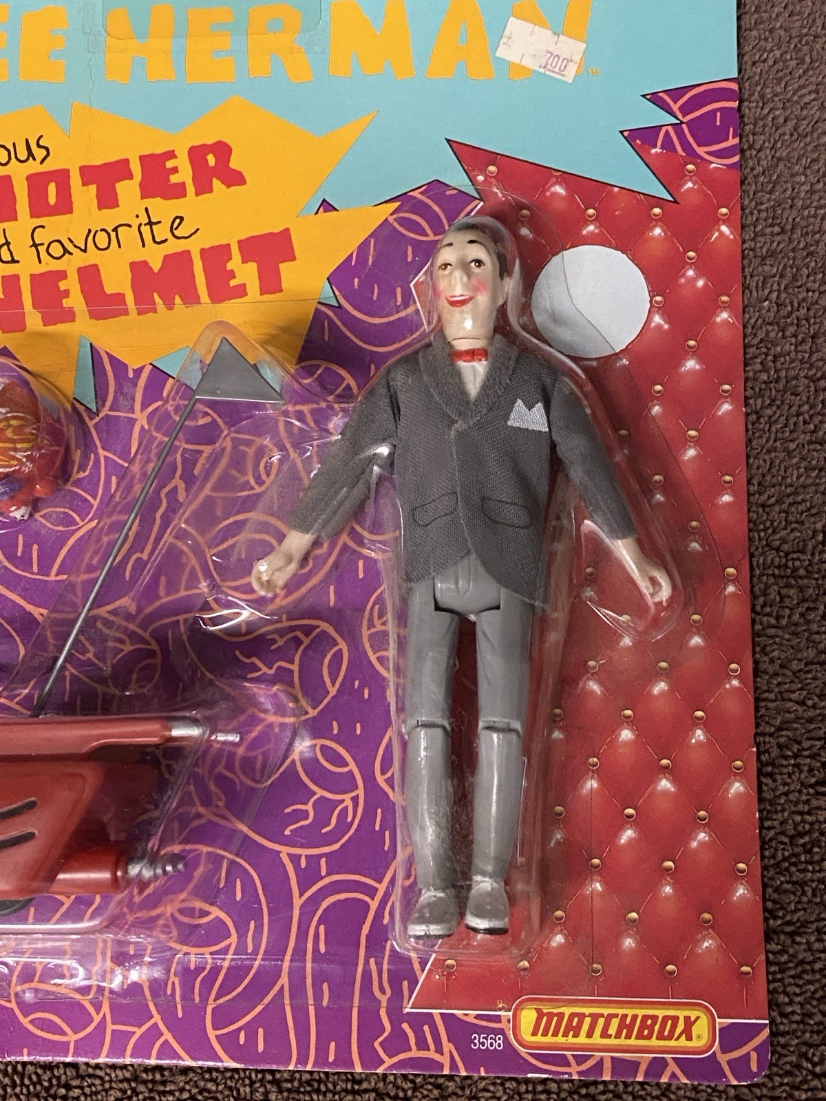NEW SEALED IN PACKAGE PEE-WEE HERMAN WITH HIS FAMOUS SCOOTER AND FAVORITE HELMET