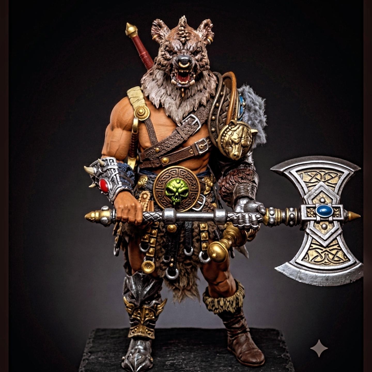 Mythic Legions Custom Hyena Berserker Head Sculpt