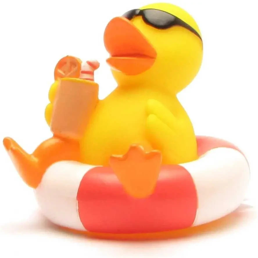 Pool Duck in a Float Ring Rubber Ducky Large Jeep Ducking FAST US Shipper