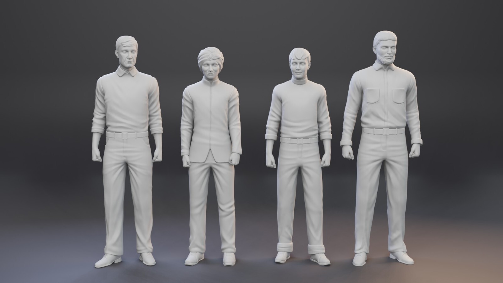 Jonny Quest 4 Figure Set Dr Quest Race Jonny Hadji 1:24 scale 3D Printed