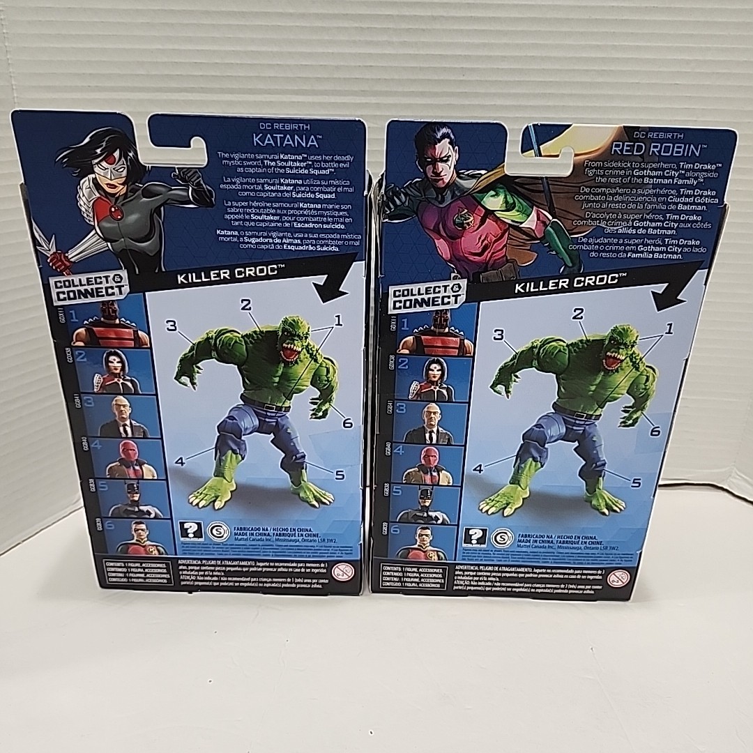 DC Multiverse Collect & Connect Killer Croc BAF Red Robin Batman And Katana Set