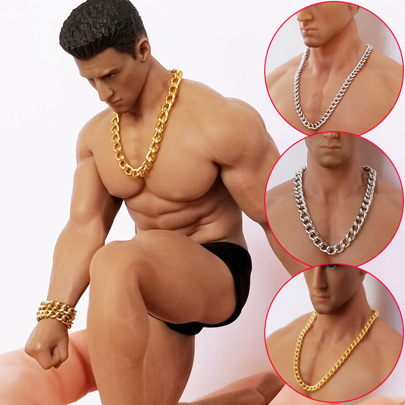 1/6 Soldier Muscle Body Male Hip-Hop Necklace Jewelry Chain Bracelet