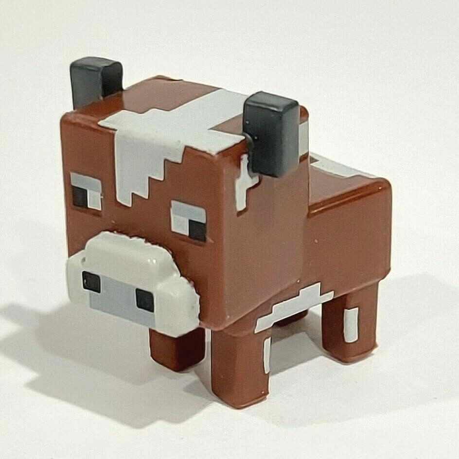 Minecraft Mini-Figures 1&Prime; Brown Cow Grass Series Action Figure Mojang