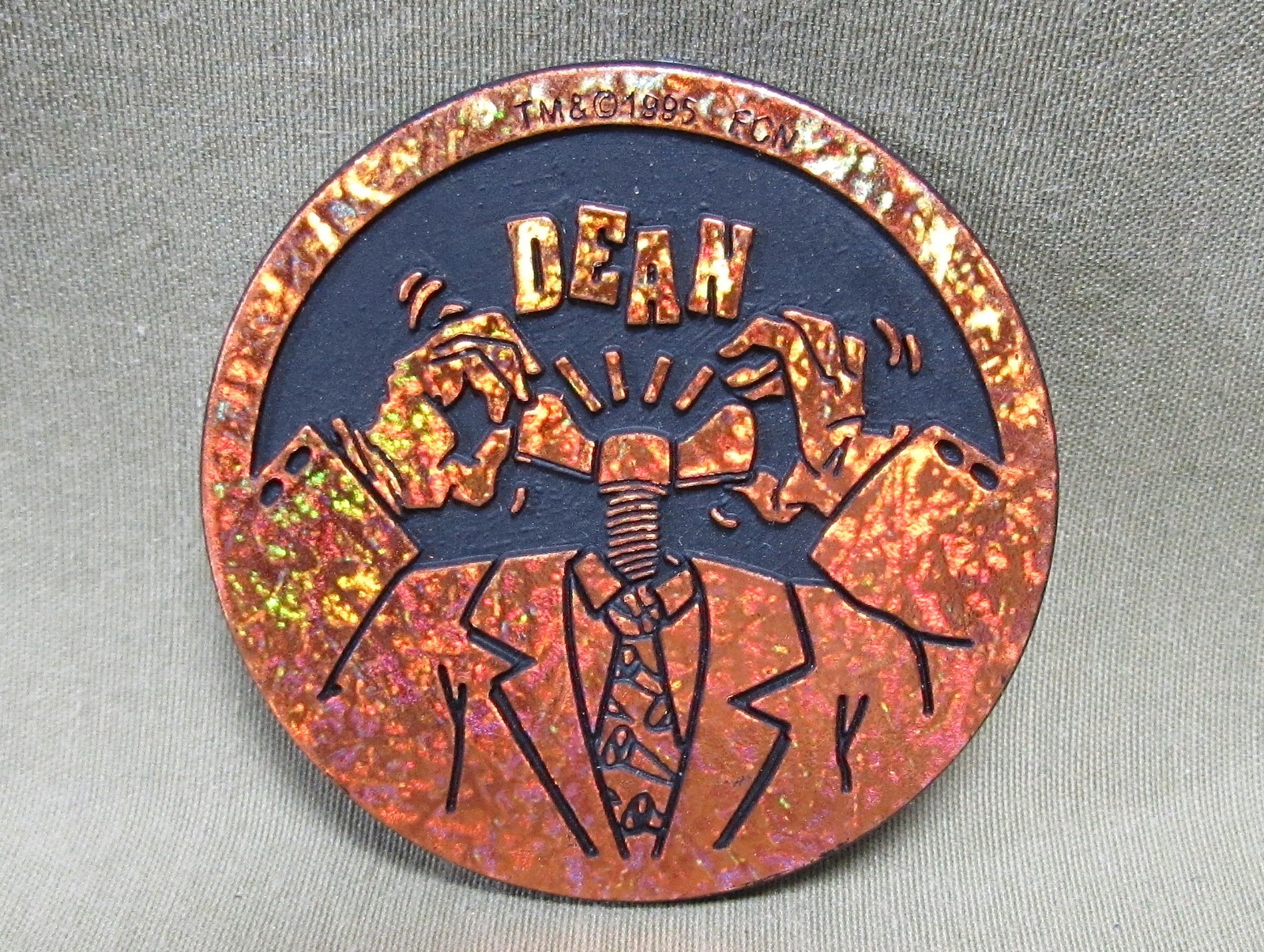 COPPER DEAN KINI SLAMMER 1995 The Tick Plastic Pog Milkcap Fox Network Death Hug