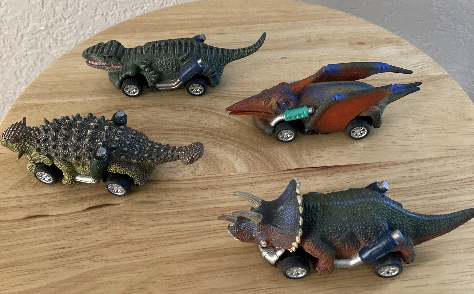 Shanrya Jurassic Dinosaur Cars Toy 5&Prime; Lot of 4