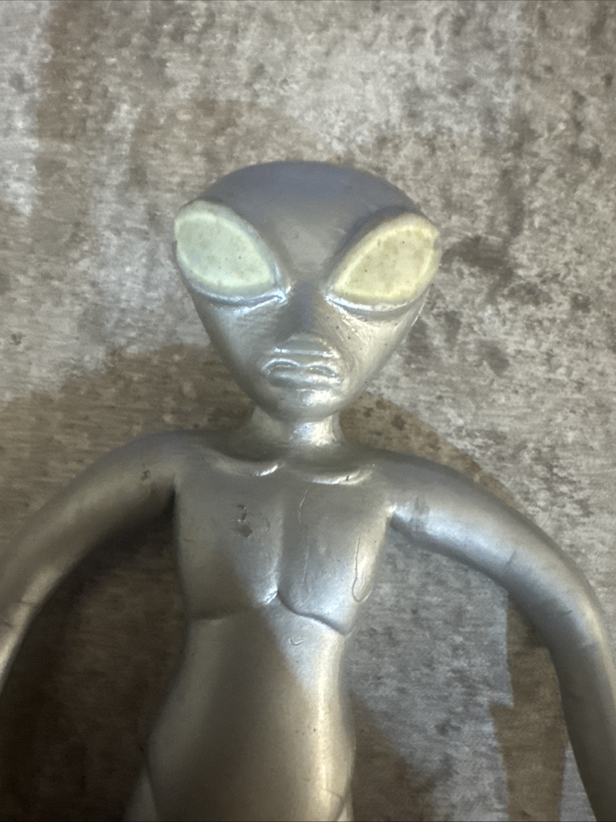 Vintage 1996 Bendable Rubber Gray Alien Toy Action Figure RARE