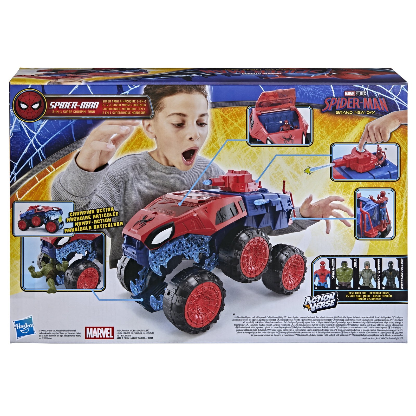 Marvel Spider-Man Brand New Day 2-In-1 Super Chompin Tank Action Figure and Toy