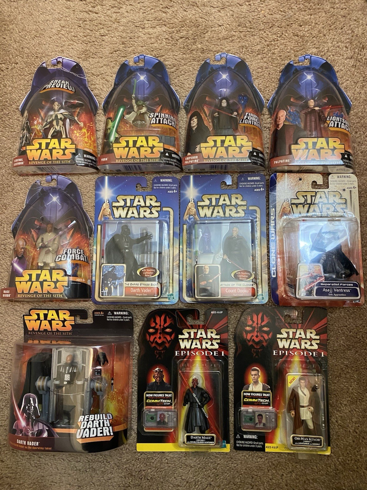Star Wars 11 Assorted Lot Revenge of the Sith, Phantom Menace, 2002/2003 Clones