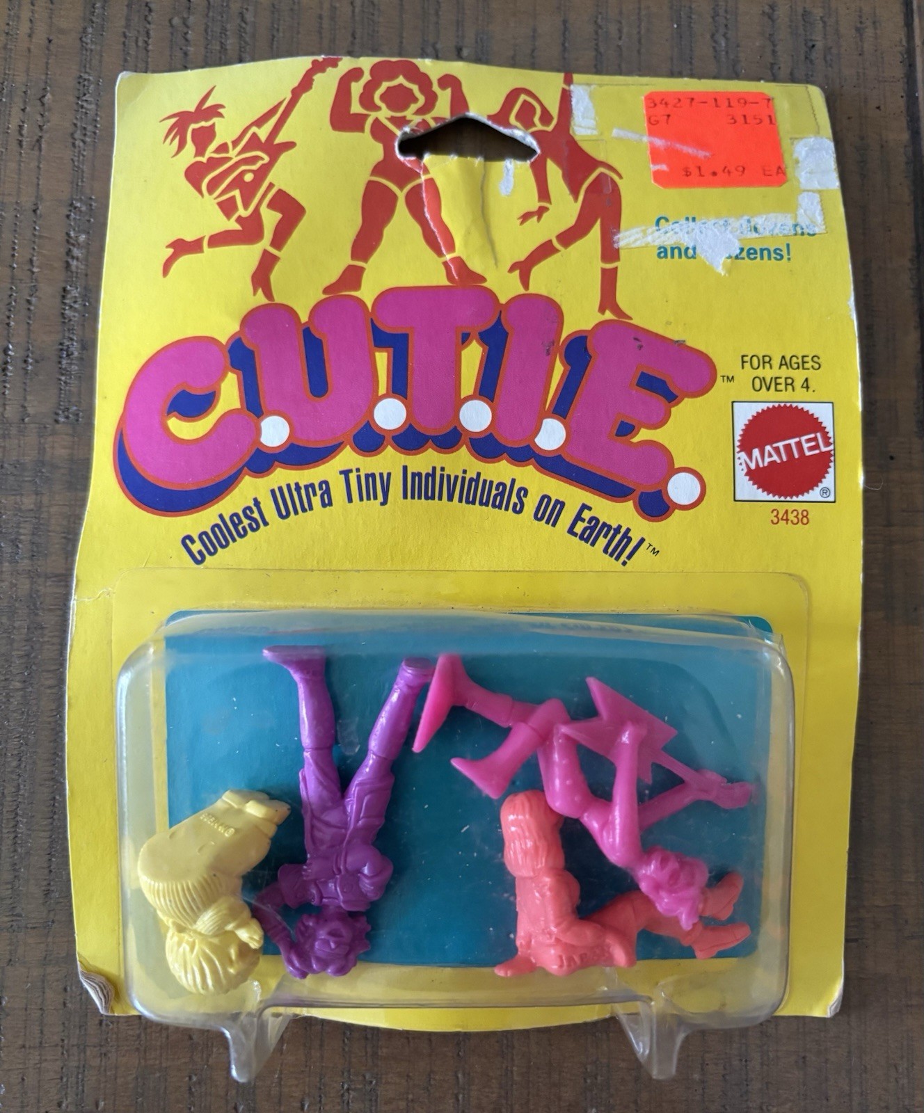 CUTIE. Mini Figure Pack by Mattel – Yellow, Purple, Pink