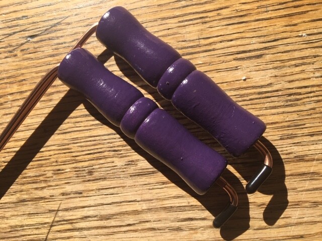 DOWSING RODS PURPLE GLITTER HANDLE FIND WATER LOST ITEMS GET YES AND NO ANSWERS
