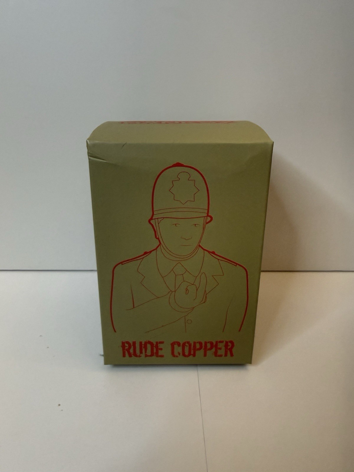 Apologies to Banksy “RUDE COPPER” Vinyl Figure Red Ver. With Box and Stickers