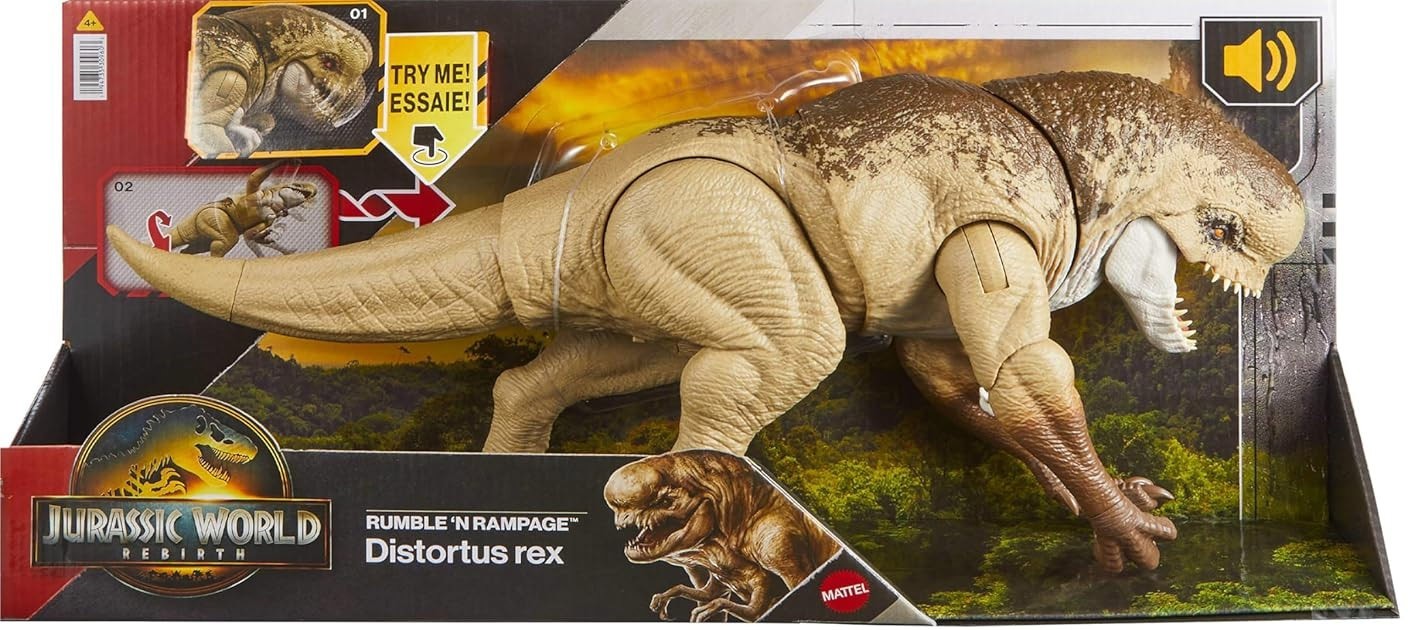 Jurassic World Rebirth Rumble &lsquo;N Rampage Distortus Rex Action Figure