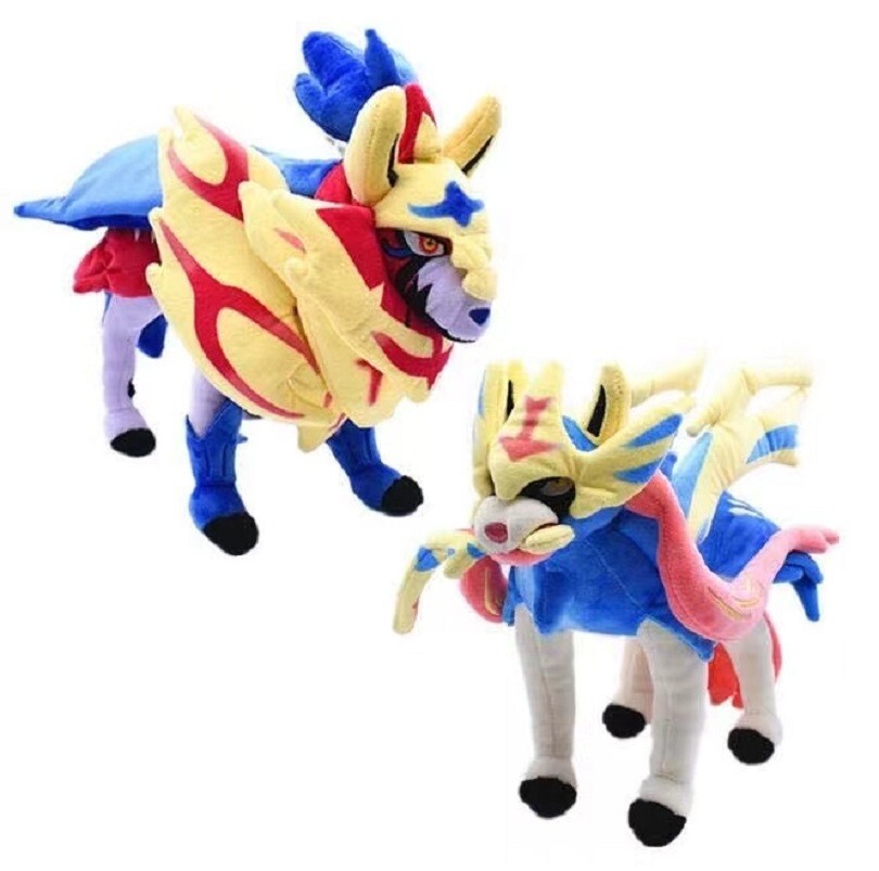 2Pcs Galar Region Zamazenta Shield & Zacian Sword Plush Stuffed Toys Soft Doll