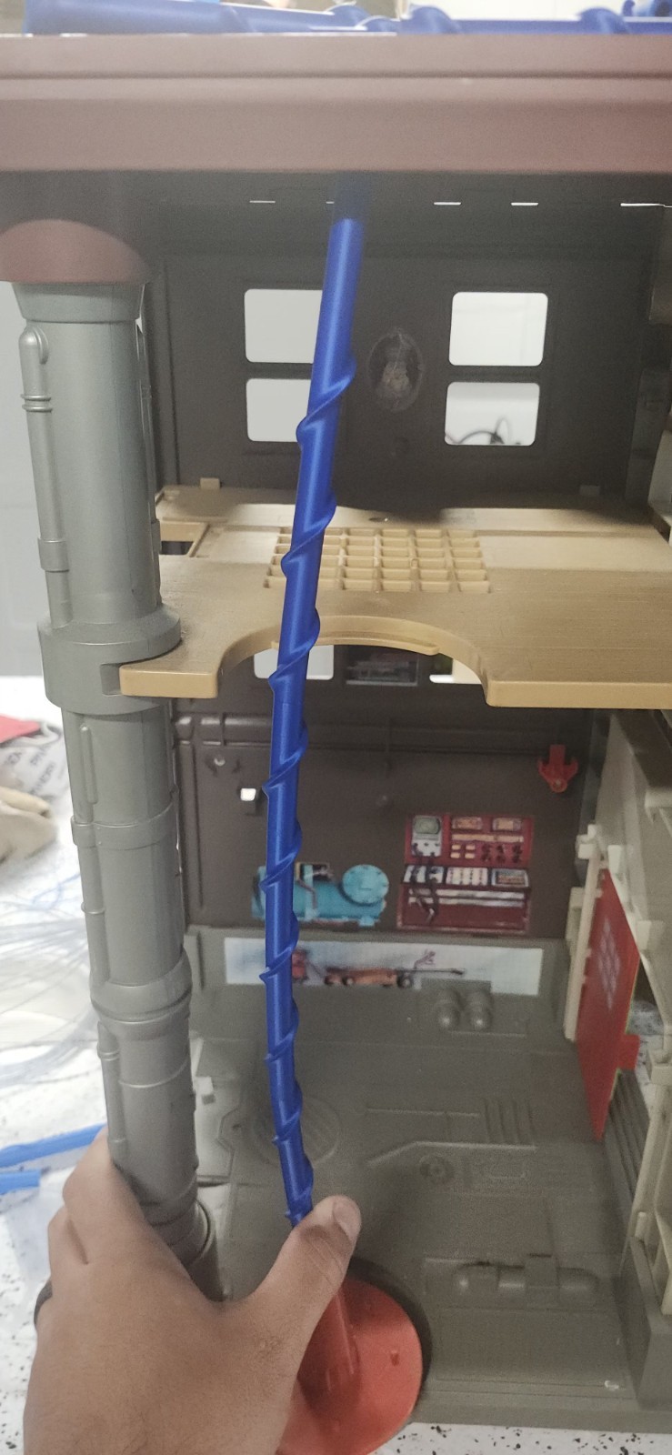 Ghostbusters Kenner Firehouse Fire Pole and Base – Spins – Custom 3D Printed