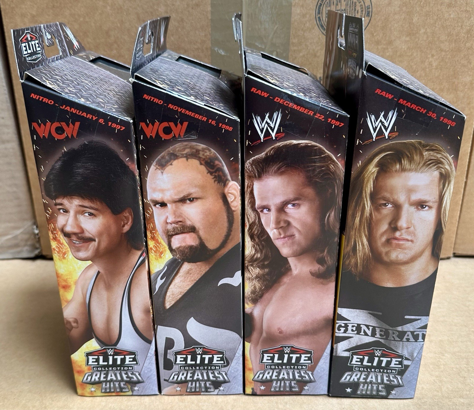WWE Elite Monday Night Wars Complete Set of 4, (Greatest Hits) w/ Vincent BAF