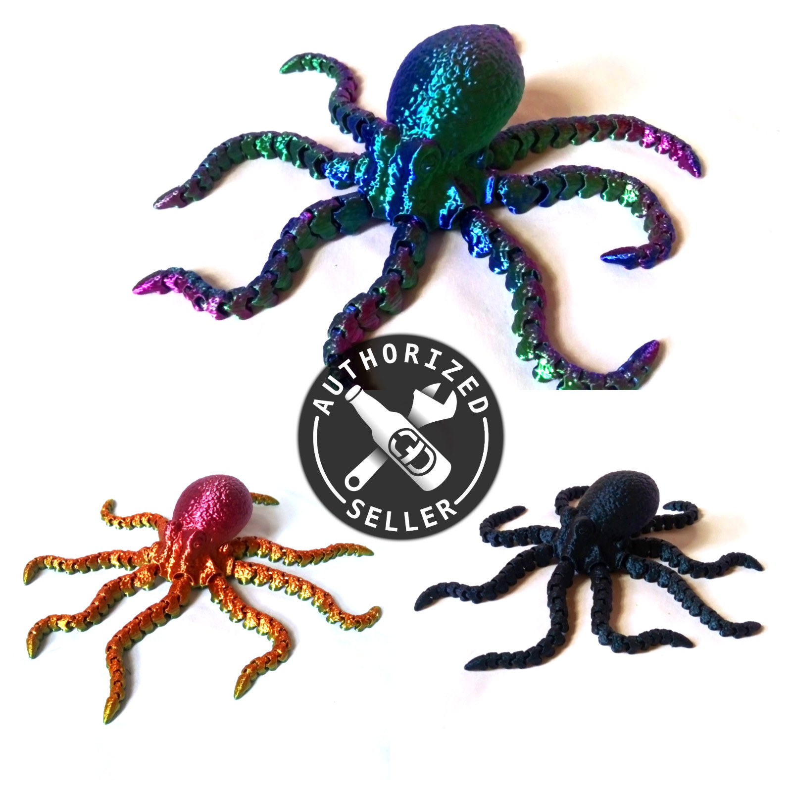 3D Printed Octopus ADHD/ADD Fidget Toy Landscape Garden – Multiple Color Options