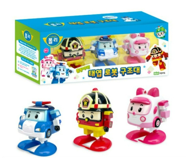 Robocar Poli Clockwork Robot Rescue Team 3 Set Amber Roy Poli Baby Figure Toy