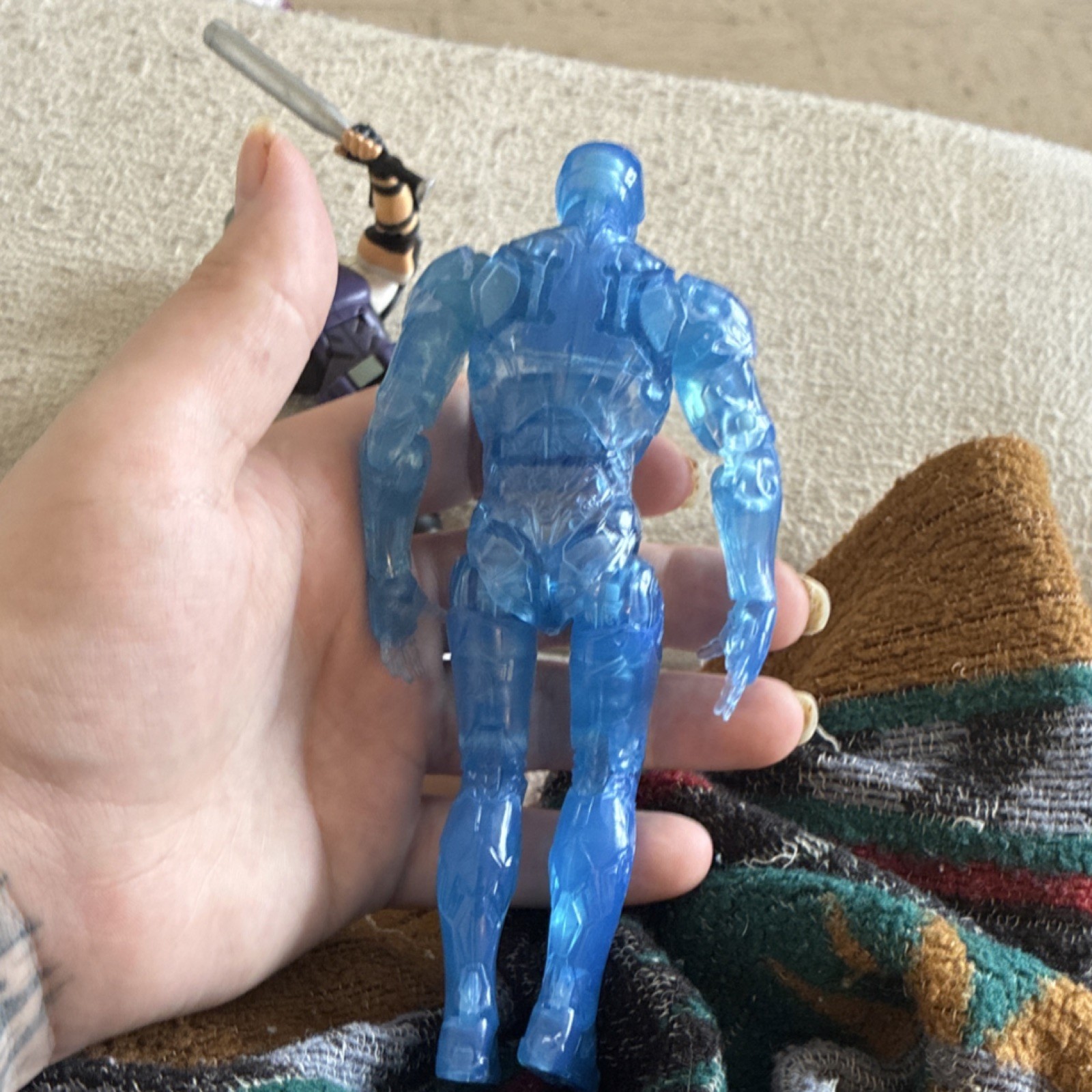 Blue/Clear Transparent Plastic Action Figure Toy #FQ0588 11337 Blue Clear