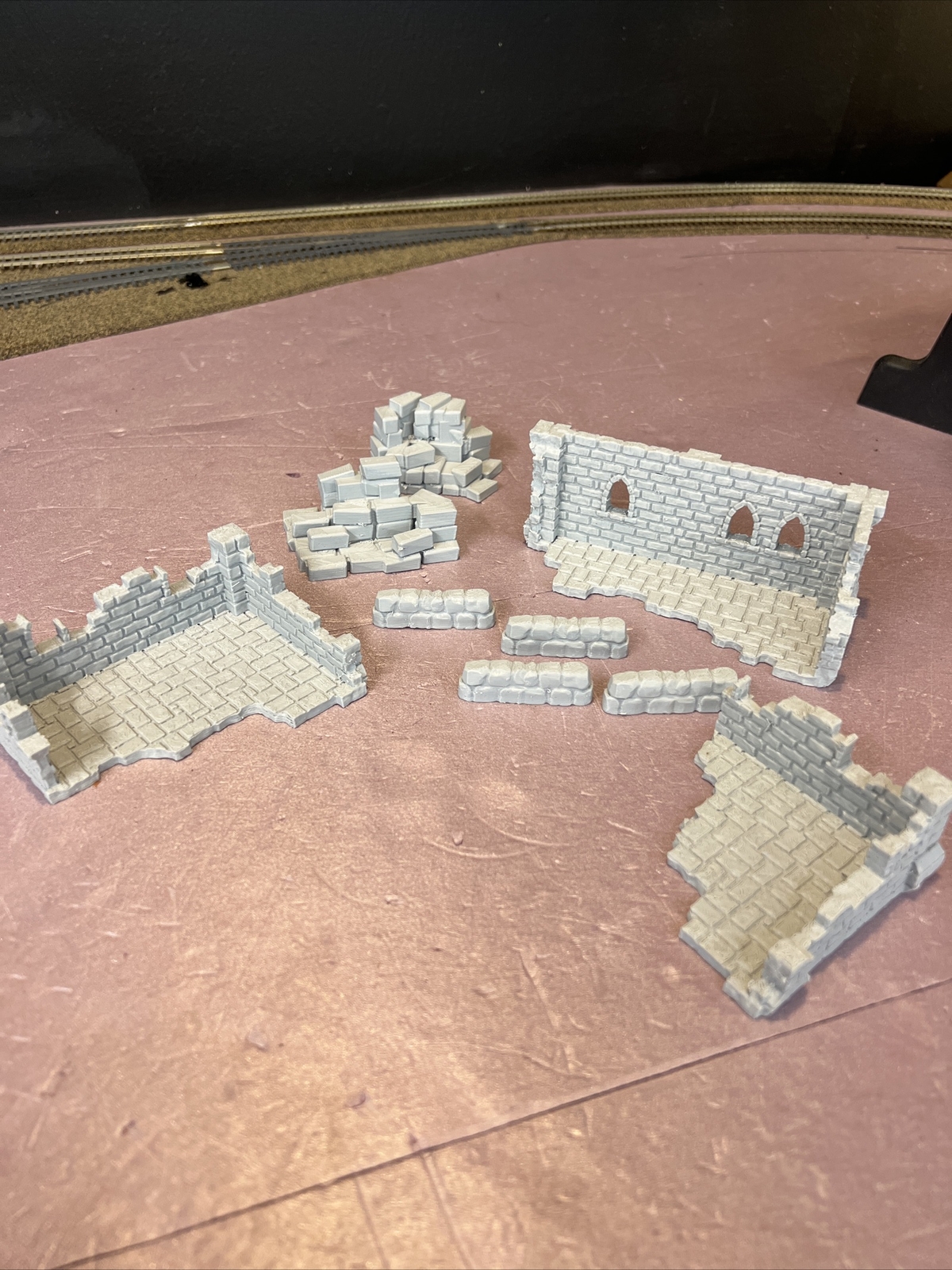 1:72/1:87 Scale Stone Wall Diorama DnD War Game 3d Printed 9 piece Lot