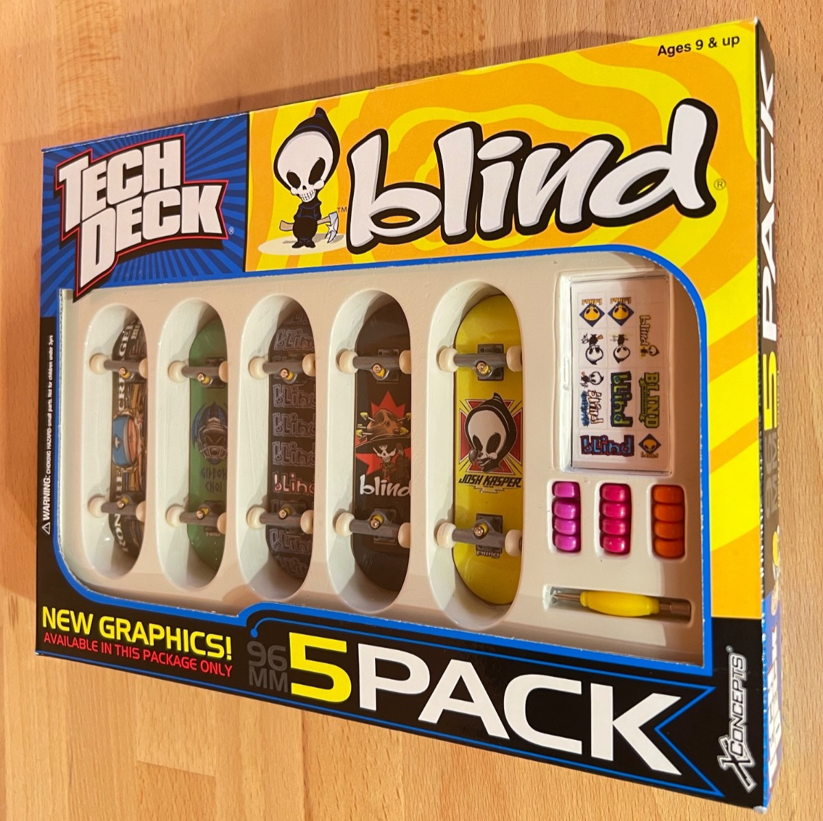 Vintage 2002 Tech Deck Blind Skateboards 5 Pack Fingerboards EXCLUSIVE ART New