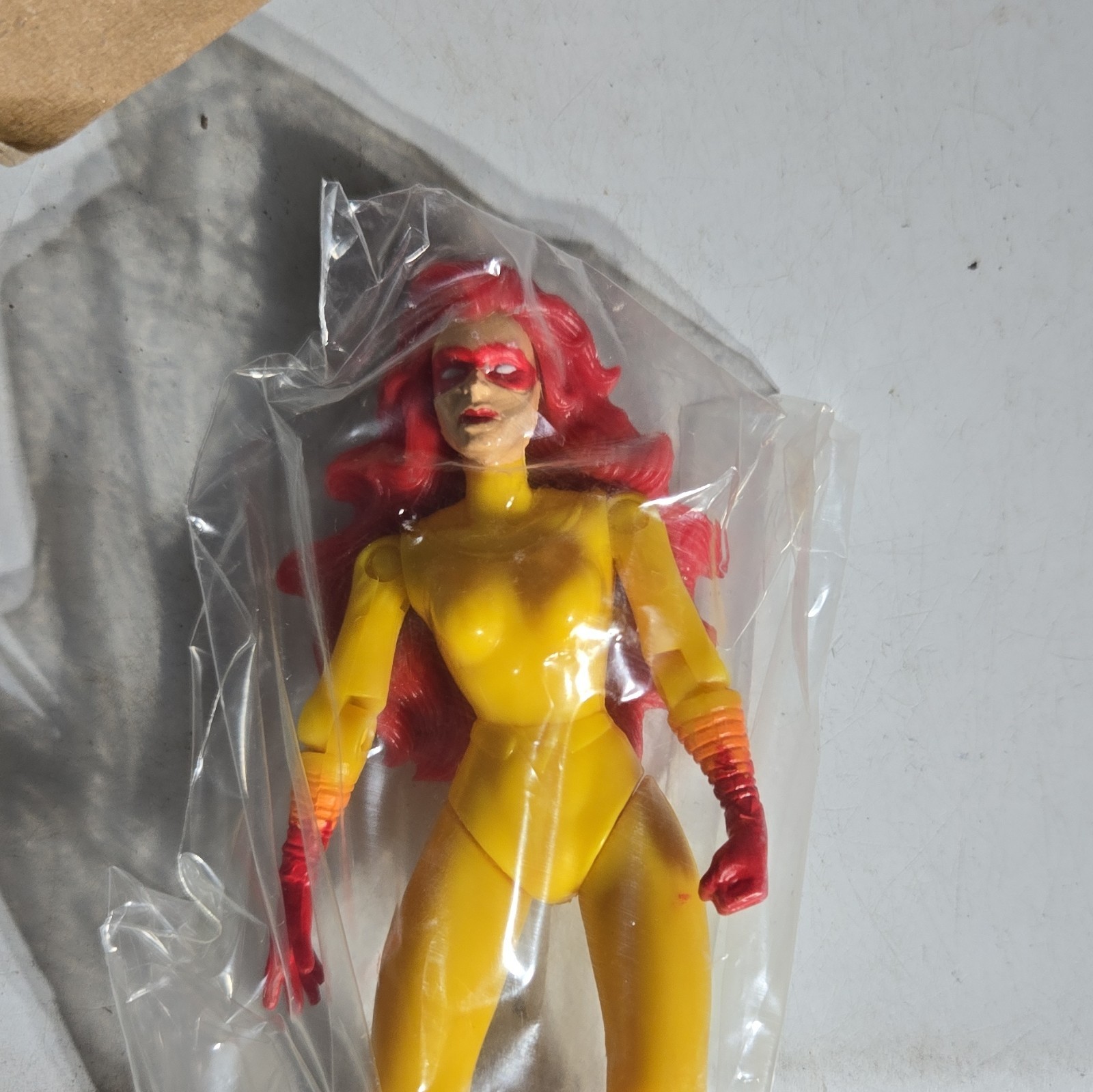 Red Hair Yellow Bodysuit Action Figure, Plastic, Yellow/Red, Bagged w/ Box