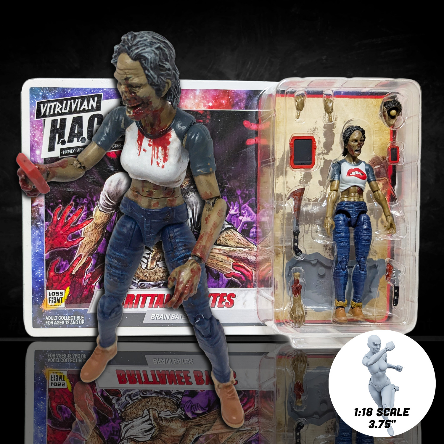 Vitruvian H.A.C.K.S. Series Z Brittanee Bytes 3.75&Prime; Action Figure – Brain Eater