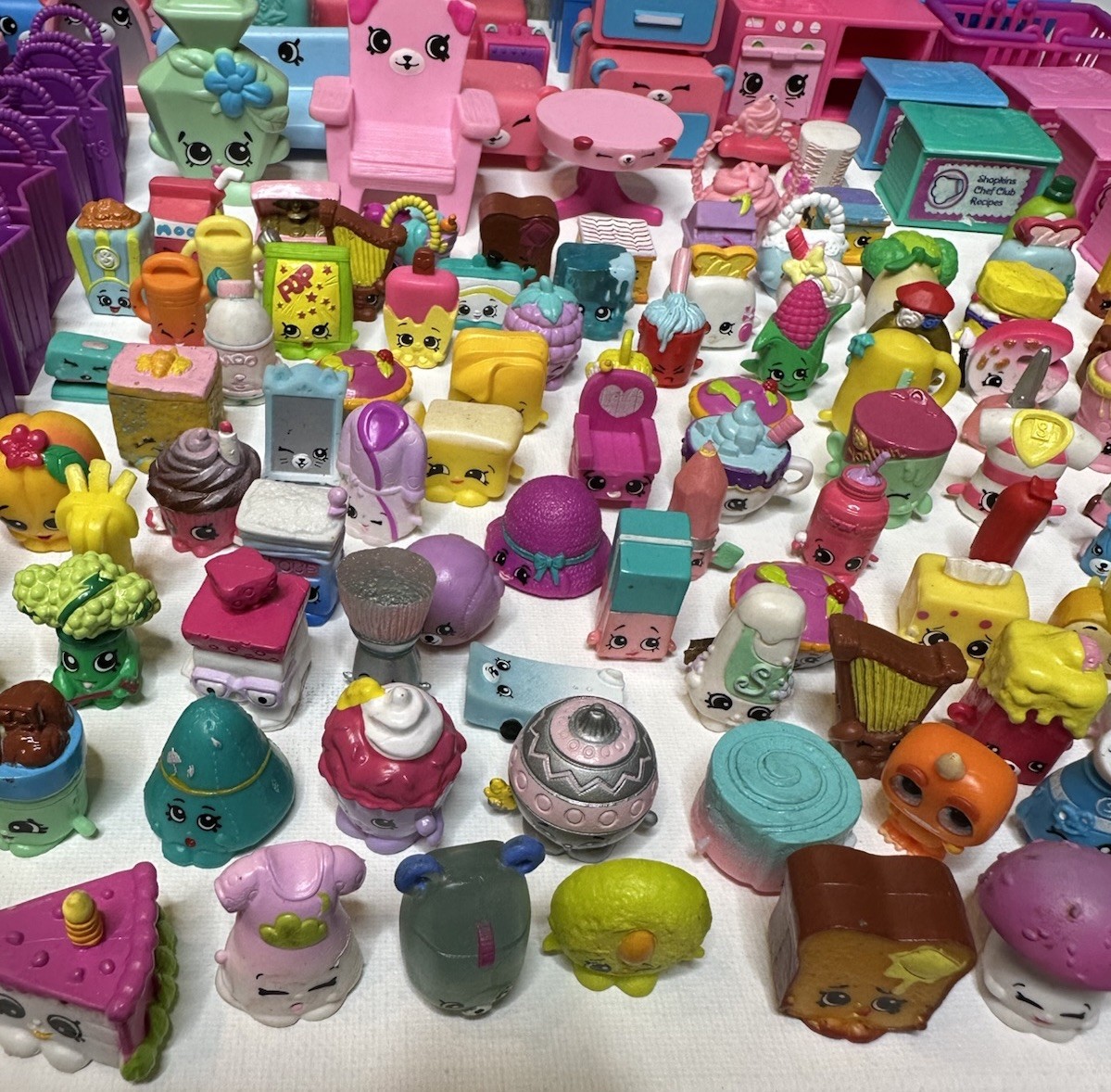 Huge Shopkins Mixed Lot 361 Pieces 250+ Figures Happy Places Shopville Furniture