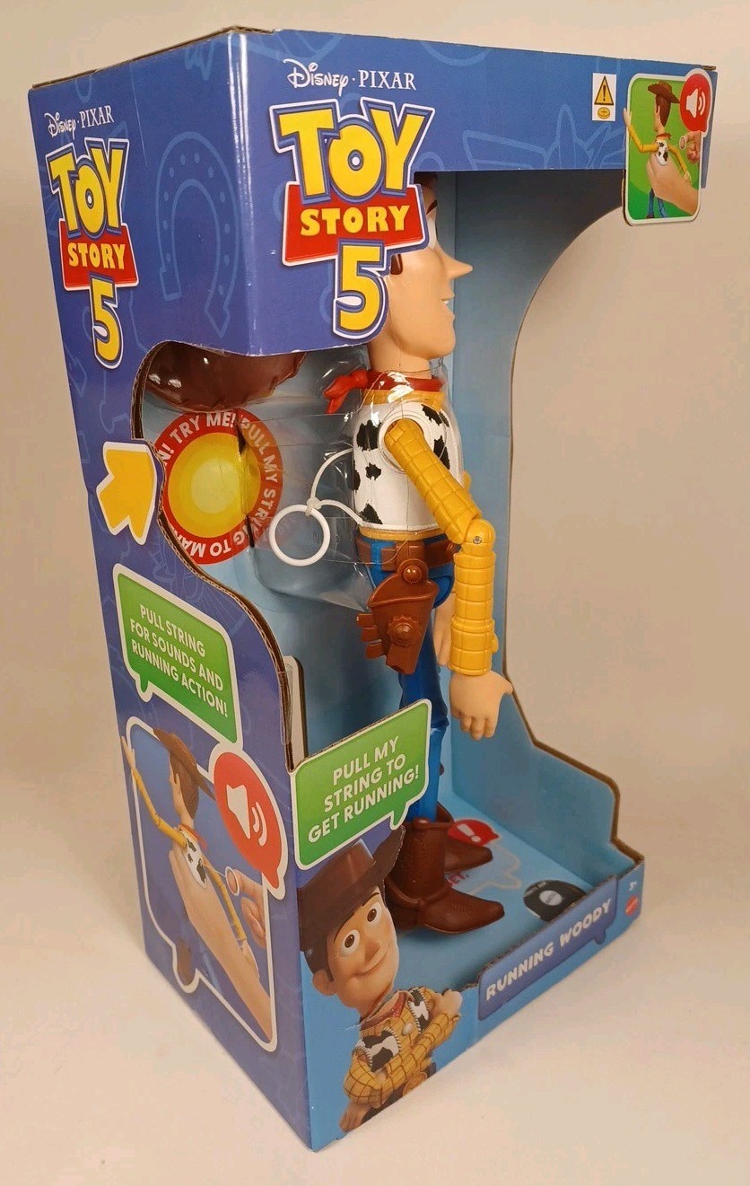 Disney Pixar Toy Story 5 Running Woody Talking Action Figure Mattel