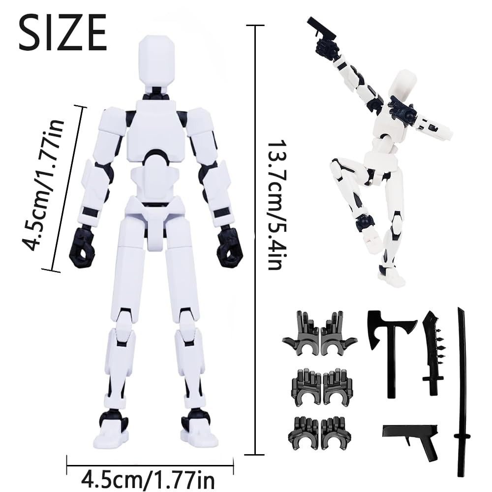 13&Prime; Action Figure Set, Multi-Joint Dummy Robot Model for Collector Desktop Decor