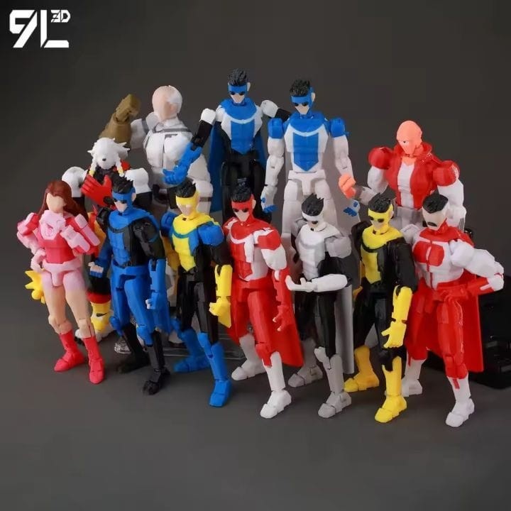 9L 3D Printed Superheroes Invincible 2.0 Anime Multi-Jointed Action Figure Toy