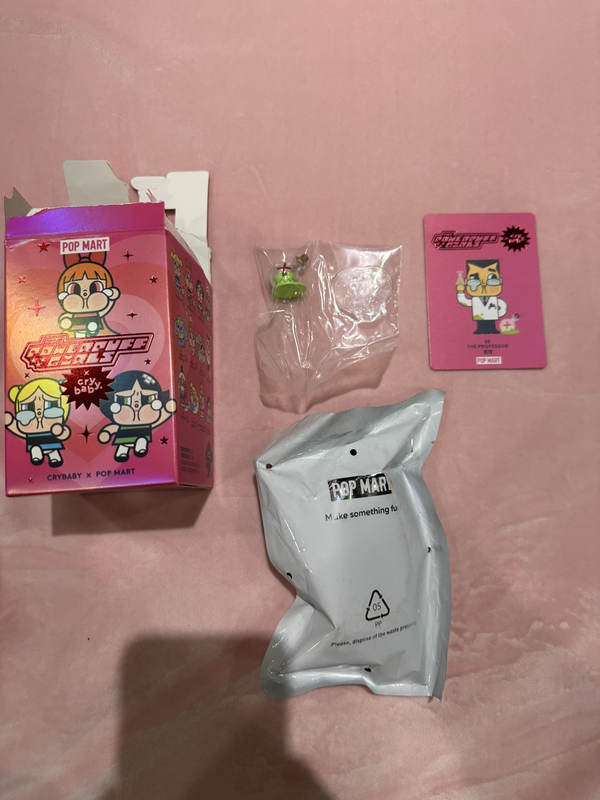Authentic Powerpuff Girls Cry Baby Pop Mart Blind Box The Professor New