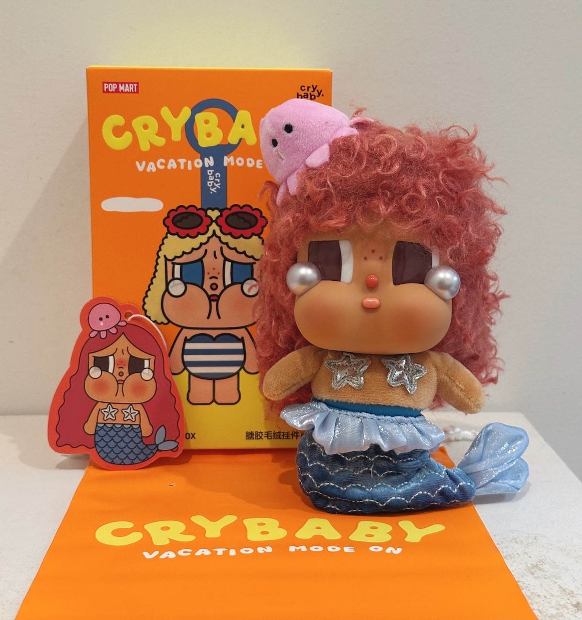 Pop Mart Crybaby Vacation Mode On Secret Merbaby Tears Plush Pendant