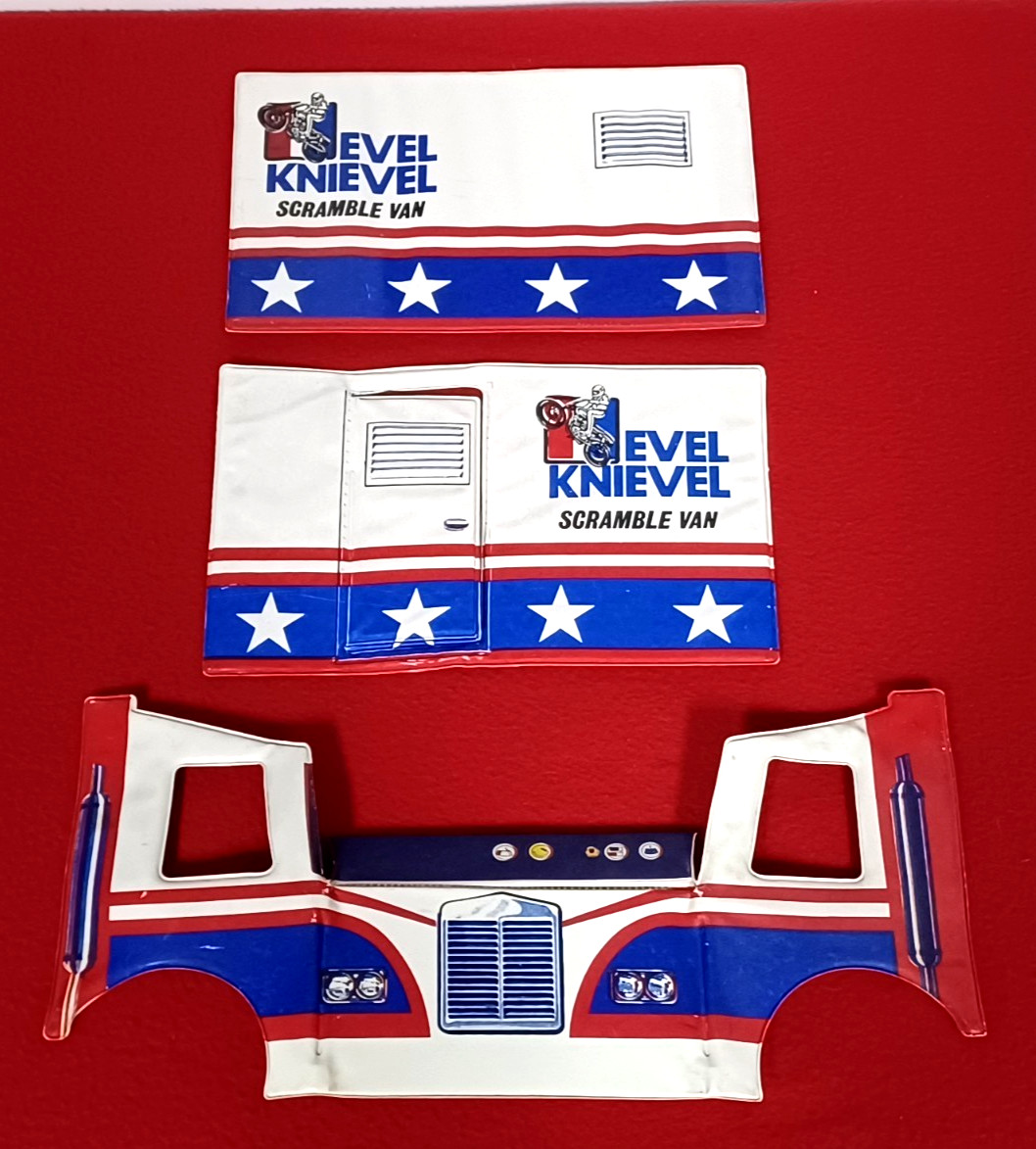 1973 Original Evel Knievel Scramble Van Panel Parts Lot Ideal Toy Corp VTG