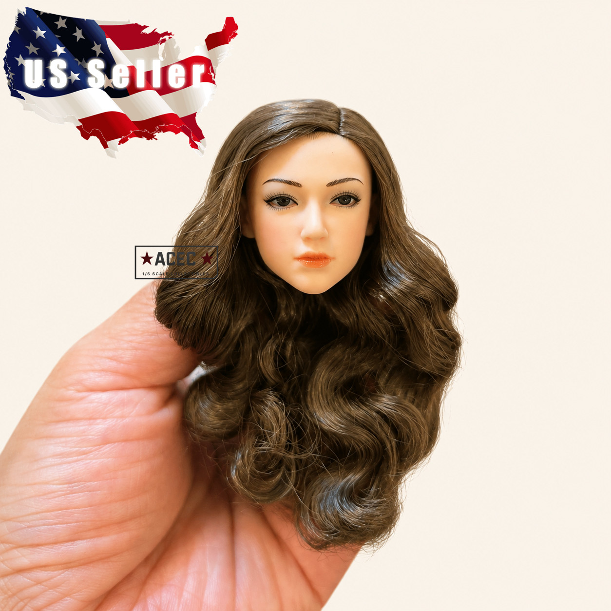 1/6 Female Head Sculpt Brown Hair Pale For 12&Prime; PHICEN Hot Toys TBLeague Figure