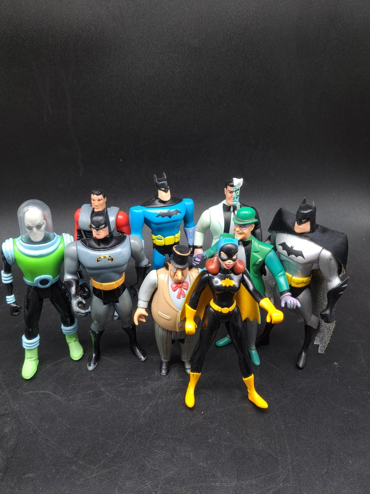 Lot of 9 1990&rsquo;s Kenner Batman The Animated Series 5&Prime; Action Figures