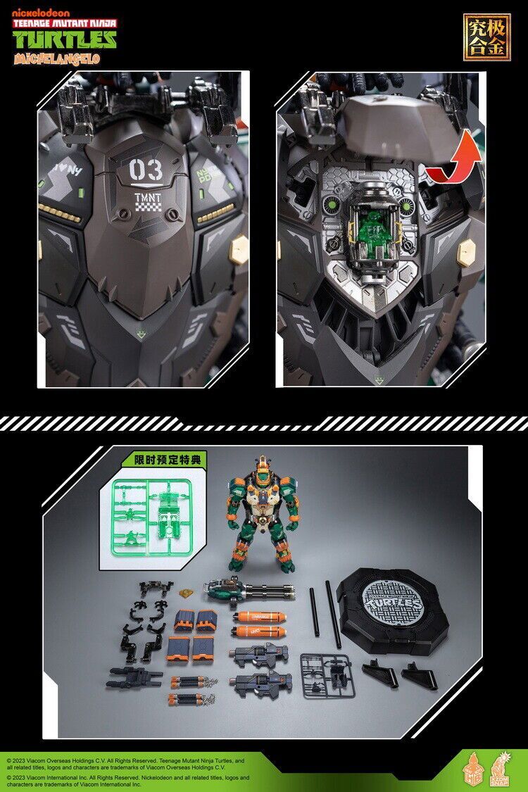 New In Stock HeatBoys HB0014 Robot Mecha Michelangelo Metal Build Action Figure