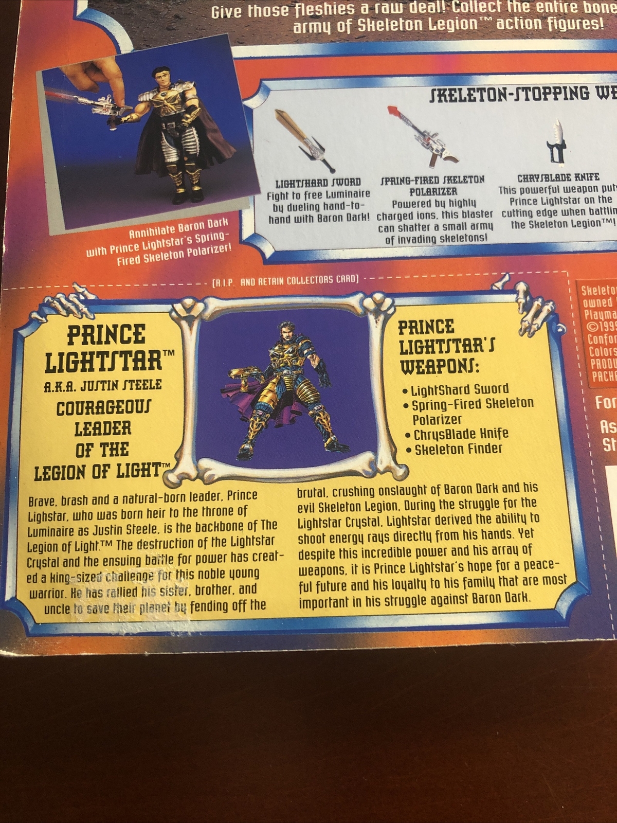 SKELETON WARRIORS PRINCE LIGHTSTAR FIGURE 1994 Rare Green Missile New Sealed