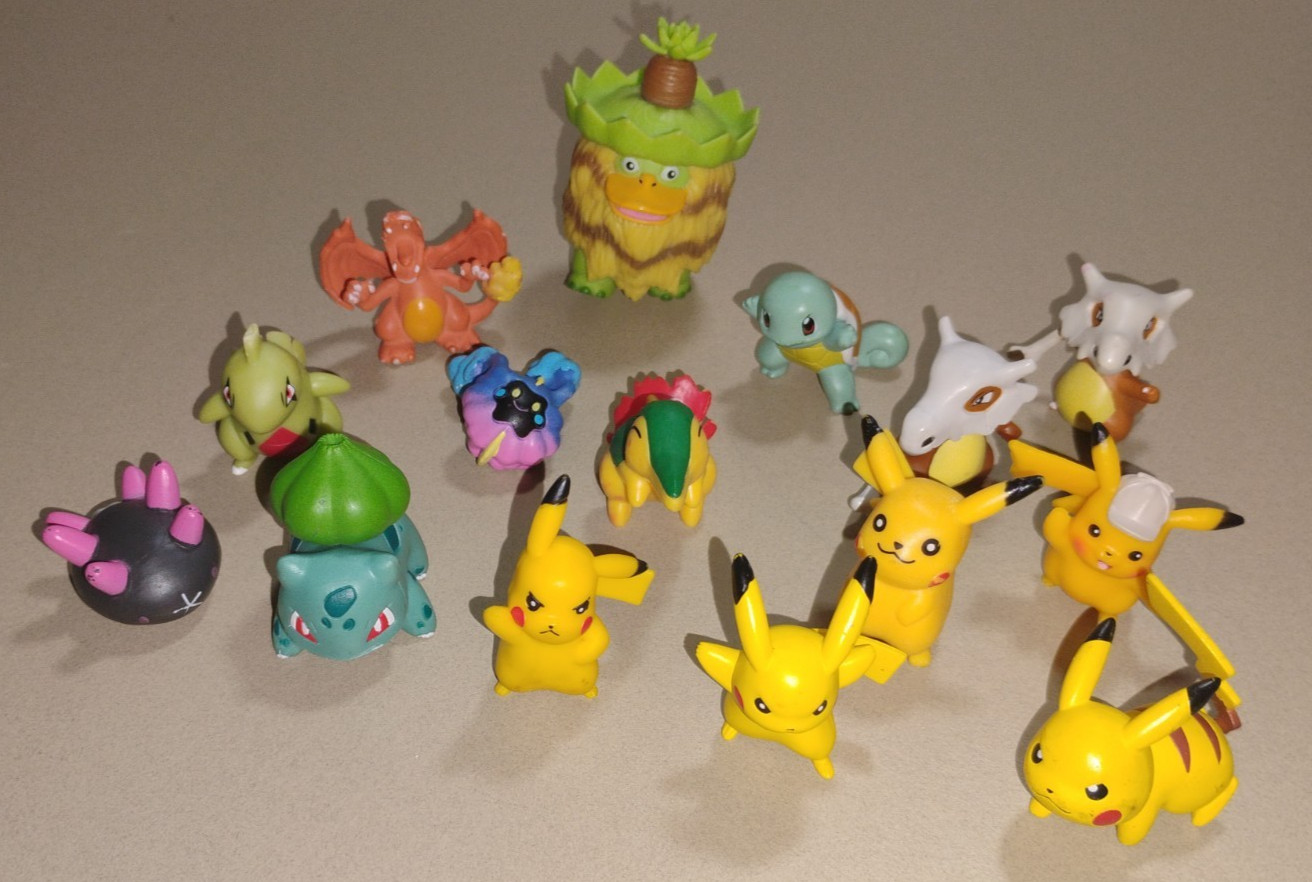 Pokémon PVC Action Figures Lot of 15 – Pikachu, Charizard, Squirtle, Bulbasaur