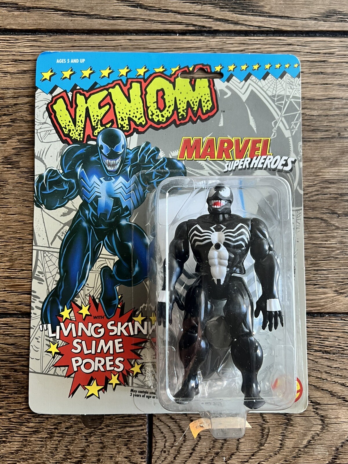 1991 MARVEL SUPER HEROES VENOM SEALED MOC TOYBIZ ACTION FIGURE LIVING SKIN SLIME