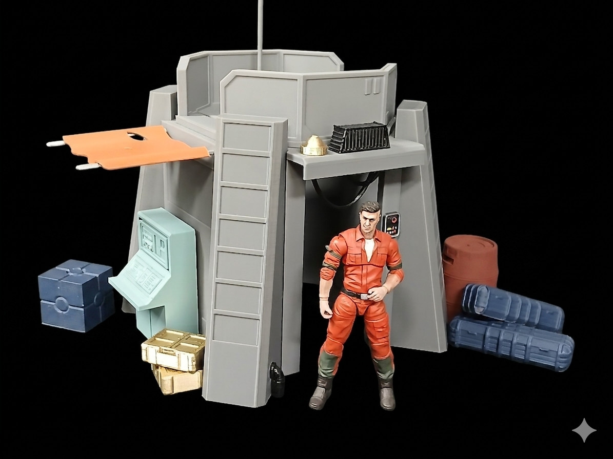 1:18 scale OUTPOST CHECKPOINT FORT SCI FI PLAYSET for 3.75&Prime; STAR WARS FIGURE